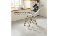 Stainless Steel Clothes Drying Rack with Wheels Three-Tier Clothes Drying Rack Foldable Wheeled for Laundry Room, Balcony, Apartment