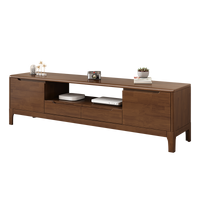 Solid Wood TV Stand 1.5/1.8m for Small Apartments 2024 New Style with Storage