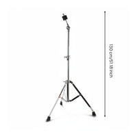 Angle Adjustable Straight Cymbal Stand Stable Support Cymbal Extendable Stand Heavy Duty Music Gear Rubber Feet for Drummers, Musicians