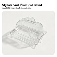 Covered Butter Dish Fitted Lid Cheese Dome Raised Edges