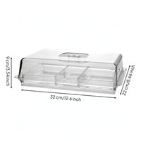 Food Cover with Base Transparent Lid Rectangular for Bakery