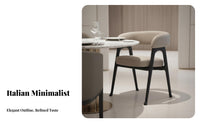 Upholstered Dining Armchair Nordic design Upholstered Wooden Armchair with Armrests Ergonomic Backrest for Hoteliers, homeowners