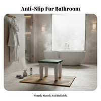 Slatted Plastic Footstool Non-Slip Shower Seat Sturdy and Long-Lasting for Spa