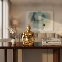 Seated Buddha Statue Sculpted Meditating Buddha Statue Polyresin for Tabletop