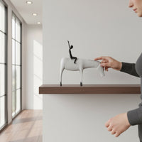 Black and Pale Horse Sculpture Minimalist Abstract Horse Figurine Zinc Alloy Home Decoration for Living Room