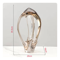 Geometric Glass Ornament High Clearness Glass Geometric Sculpture Polished Edges Home Decor for Bedroom, TV Stand
