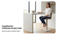 Upholstered Rotating Bar Stool Adjustable Height Upholstered Rotating Stool with Support Modern Design Integrated Footrest