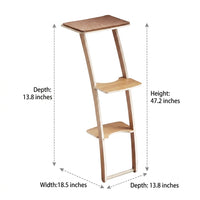 Cat Climbing Frame with 3-Level Activity Center, Solid Wood Freestanding Perch and Bed for Indoor Cats to Rest Near Window Sill and Glass Area
