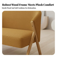 3 Pieces Two Armchairs and a Side Table Nordic Design Conversation Set Space-Saving Thick Cushions for Apartment Dwellers