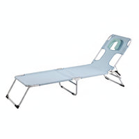 Folding Sunbed Foldable Reclining Chair with Face Hole Heavy Duty Reclining Lounger for Poolside, Garden