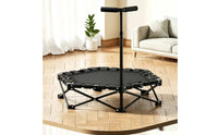 Folding Trampoline Quiet Mini Trampoline Adjustable Handlebar Fitness Rebounder for Indoor