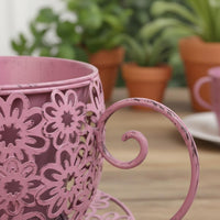 Metal Flower Pot Rustic Design Planter Easy to Clean for Patio, Living Room