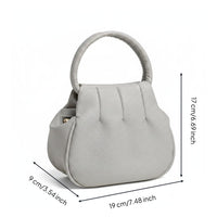 Portable Round Handbag Lightweight Small Top Handle Bag Compact Size Mini Crossbody Purse Casual Design for Women, Shopping, Travel
