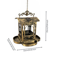 Bird Feeder with Solar Light Distressed Bird Feeder with Tray Easy to Hang for Gardeners, Garden, Yard, Patio