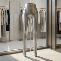 Glossy Shiny Silver Standing Leg-and-Hip Display Mannequin Lightweight Female Lower-Body Mannequin Space Saving