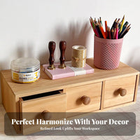 Multi-Compartment Shelf with Drawer Multwhenunctional for Study Room, Countertop