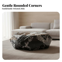 Faceted Pedestal Table Minimalist Design Living Room Furniture Modern Design Italian Inspired for Homeowners, Lounge Area