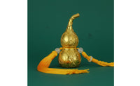 Brass Gourd Statue Golden Gourd Polished Finish Chinese Figurine for Collectors