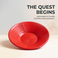 Gold Washing Pan for Prospecting, Manual Gold Washing Tool for Rivers, Lightweig #variant:Flame Red