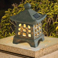 Solar Pagoda Lantern Waterproof Solar Garden Light Textured Resin-Like for Yard