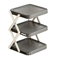 Foldable Prep Rack Triangular Frame Collapsible Tray Stand Rounded Corners