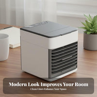 500ml Large Capacity Water Reservoir USB Powered Mini Air Cooler Quiet Operation Desktop Air Cooler Fan Adjustable Vents for Bedroom
