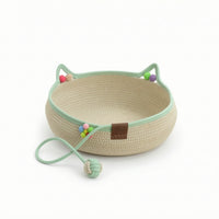 Cat Bed with Ears Natural Cotton Rope Cat Bed Braided for Cats