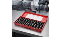 35 Pieces Deep Socket Set with Storage Case Organized Mechanics Tool Set High Rotational Force Mechanic Tool Kit with Screwdriver Bits Long-Lasting for Workshop