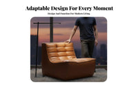 Armless Tufted Block Chair Wabi-Sabi Design Adaptable Sofa Small Space Space-Efficient Minimalist Aesthetic for Homeowners