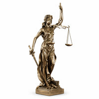 Justice Statue with Balance and Blade Tabletop Sculpture Sculpted for Judges