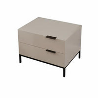 2-Drawer End Table Minimalist Design Nightstand Effortless Sliding Drawers Sturdy Construction for Homeowners, Guest Room