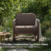 Nordic design 4-Piece Metal Frame Conversation Set Modern Design Patio Seating Minimalist Aesthetic exteriordoor Furnishing Weather-Resistant for Families, Homeowners, Adults, Balcony, Sunroom, Garden, rearyard