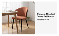 Upholstered Side Chair Soft Padded Cushion Curved Back Side Chair for Homeowners