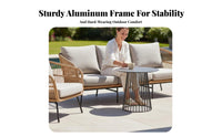 4 Pieces 4-Piece Woven Conversation Group Weather-Resistant Patio Set for Adults