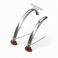 2 Pieces Stainless Steel Cycle Mudguard Set Polished Folding Bike Fenders Sturdy Mudguard for Commuters