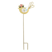 Artisanal Decorative Bird Stake Floral Accent Bird Stake Ornament for Planter