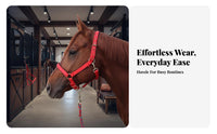 Horse Lead Halter Rust-Resistant Hardware Adjustable Nylon Horse Halter Reinforced Stitching Anti-Rubbing Design for Leading