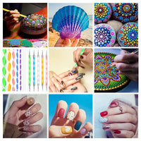 Mandala Art Tool Kit 15-Piece with Round Board and Mini Easel