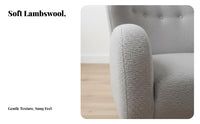 Boucle Upholstered Armchair Nordic aesthetic Accent Chair contemporary Design Easy Assembly for Women, Readers, Bedroom