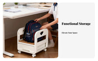 Under-Desk Storage Trolley Space-Saving 2-Tier Rolling Cart Multifunctional