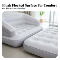 Double transformable Air Bed Indoor & Outdoor Use Flocked Air Lounger for Families