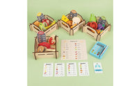 Pretend Supermarket Educational Wooden Grocery Store Tabletop Cashier Stand with Register for Playroom