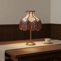 Violet Floral Tassel Lampshade Ornate Tassel Shade Soft Light for Guesthouse