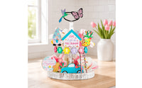 16 Pieces Easter Tiered Tray Ornaments Bright Colors for Kitchen Counter, Shelf