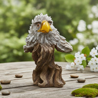 Wood-Grain Owl Ornament Details Decorative Resin Owl Figurine for Display