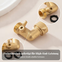 Shut-off Valve Brass Hose Elbow Gold-Toned Water Hardware
