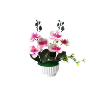 跨境仿真双束蝴蝶兰贝壳盆摆件婚礼摄影拍照装饰手感假花盆栽摆设