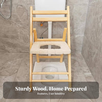 Folding Wooden Potty Chair Foldable Design Mobility Assistance for assistancegivers