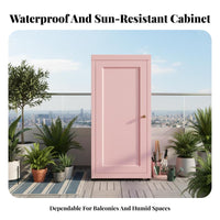 Waterresistant Louvered Door Console sunlight resistant Storage Cabinet Large Capacity Home Furniture unrestrictedstanding for Apartment Dwellers, Interior Design aficionados, Balcony, Living Room, Bathroom, Entryway