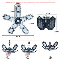led车库灯 工矿灯10叶 折叠变形仓库吊灯 调节LED灯工业照明灯具